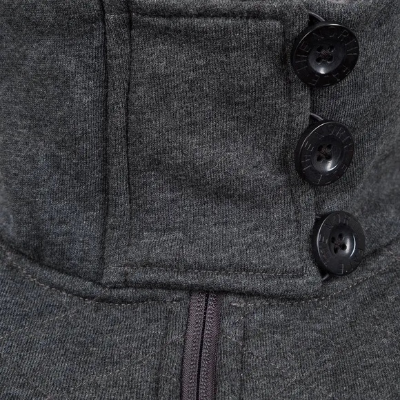 The ﻿Northface Quilted Oso Fleece Tunic Jacket Coat | Charcoal Gray | Size M - Picture 5 of 14